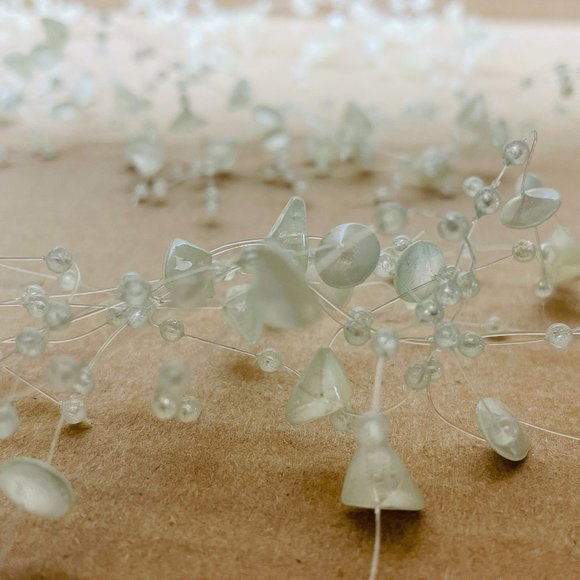 EUC Bead Spray String Decoration, Off-White/Pale Celery, Acrylic, 64" L, Party - Picture 1 of 4